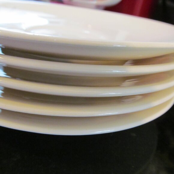 5 Vintage MCM Salem North Star Atomic Starburst Saucers Turquoise & Tan 1960s - Picture 15 of 16